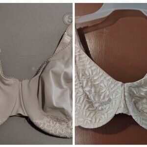 LOT OF 2 OLGA 38DD BEIGE/NUDE COLOR UNDERWIRE BRAS-PREOWNED